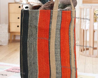 Handmade Jute Storage Basket | Boho Scandi Laundry Hamper