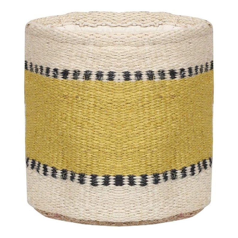 Handmade Jute Kilim Pot Planter, 12x12 Inch Colorful Modern Farmhouse Living Room Basket Cover, Boho Nursery Garden Waterproof Planter Cover