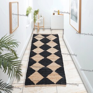 Hand Loomed Jute Runner Rug: Braided Hemp Stair Rug