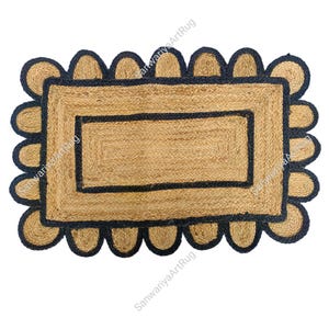 Jute Vintage Rug | Custom Size Hand Braided Natural Jute Rug Runner | Large Area Rug | Boho Decor Rug | Home & Living Room Rug |Handmade Rug
