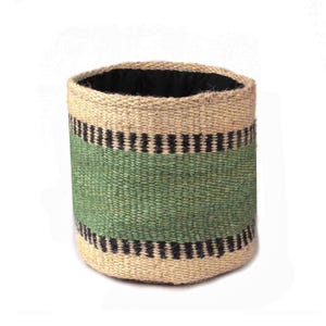 Handmade Jute Kilim Pot Planter, 12x12 Inch Colorful Modern Farmhouse Living Room Basket Cover, Boho Nursery Garden Waterproof Planter Cover