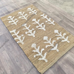Handmade Wool Jute Kilim Runner Rug, Natural Hemp Jute 4x12 Ft Custom Stairway Large Area Bohemian Turkish Beige Modern Home Decor Runner