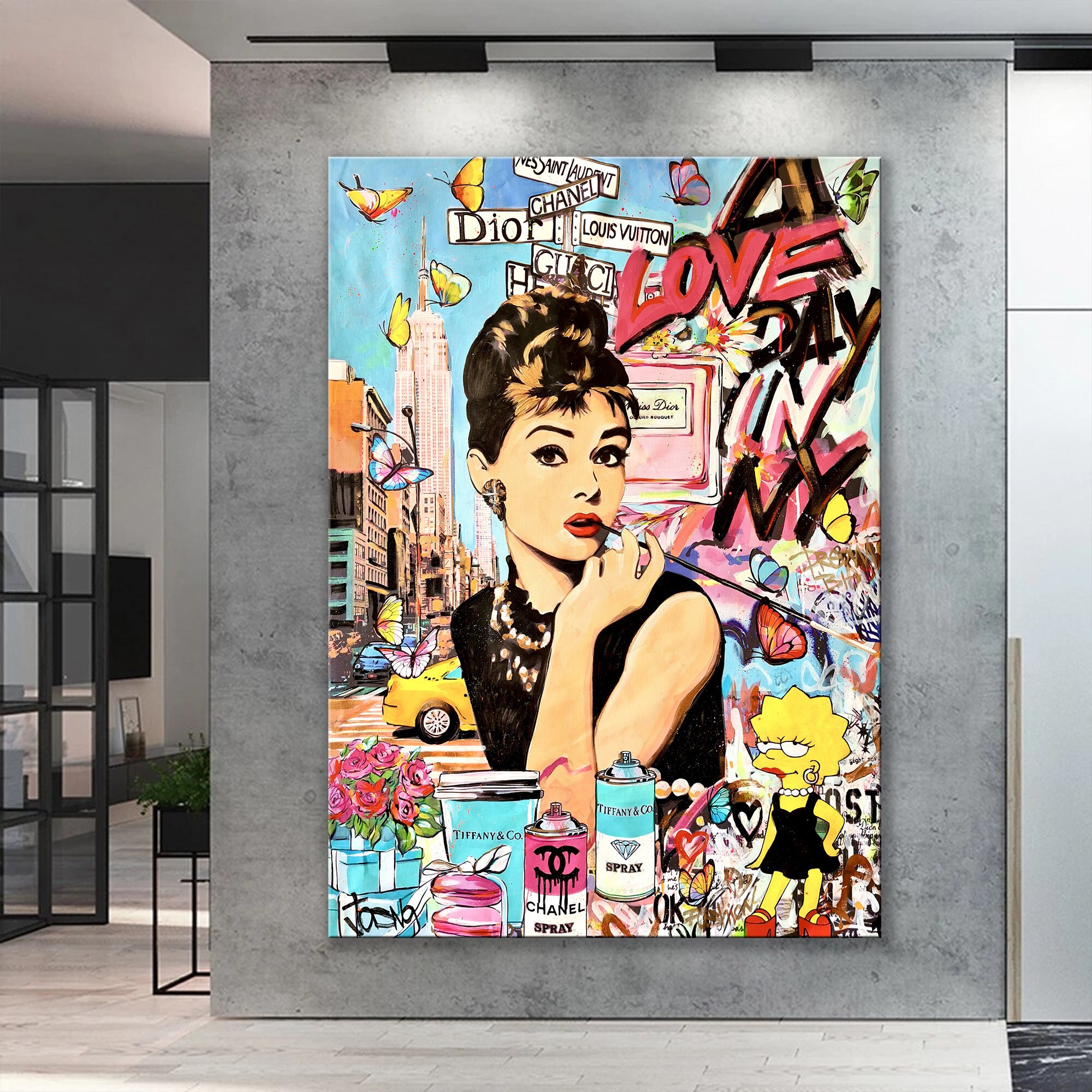 Louis Vuitton Bananas Fashion Glam Pop Art Modern Graffiti Wall