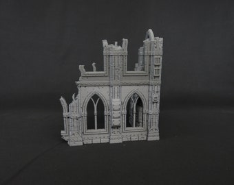 Gotische ruïnes nr. 3 Scenery voor 28mm of 32mm Wargames Gedrukt in PLA