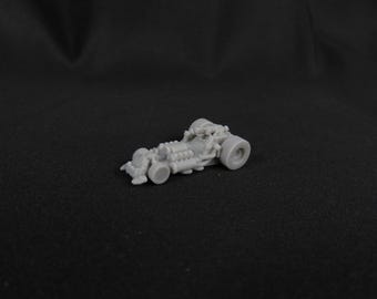 Dragster model met groene skins, compatibel met 6mm games, 3D-geprint