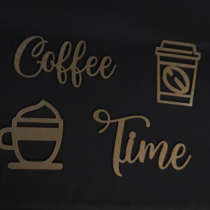 Decoración Pared Coffee Time, Carteles Impresos en 3D para decoración.