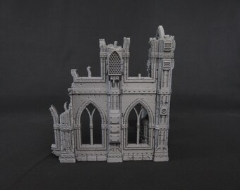 Gotische ruïnes nr. 2 Scenery voor 28mm of 32mm Wargames Gedrukt in PLA