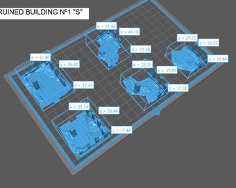 Ruined Building Nº1 compatibele Wargames 6mm 3D-geprint