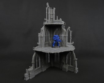 Gotische ruïnes nr. 4 Scenery voor 28mm of 32mm Wargames Gedrukt in PLA