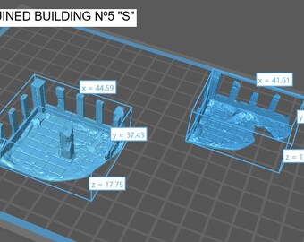 Ruined Building Nº5 compatibele Wargames 6mm 3D-geprint