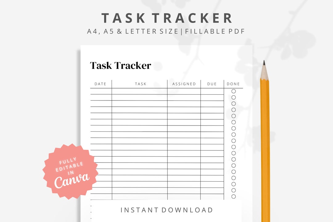 Printable Task Tracker Template Business To-do List Tracker - Etsy