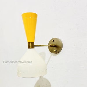 Customization Mid Century Wall Sconce Raw Brass Stilnovo Italian Wall Light Modern Brass Wall Lamp Home Decor