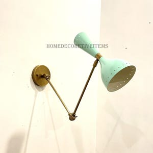 1950s Mid Century Wall Sconce Handmade Modern Stilnovo Brass Lamp Bathroom Wall Light Swing Arm Bedroom Wall Fixture light