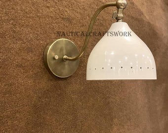 Modern Brass Wall Sconce, Mid Century Bedside Reading Light