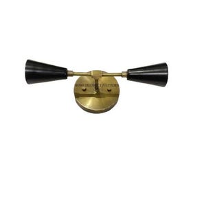 Brass Vanity Wall Sconce - Mid century Wall Light - Bathroom Lighting - Brass Bedroom Lighting - Modern Wall Light Small Cone Lamp  Vintage
