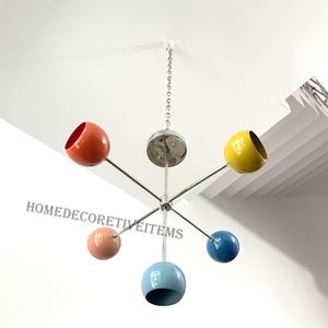 5 Eyeball Mid Century Light Modern Brass Multicolor Chrome Ceiling Chandelier Designer Handmade Pendant Lamp Light