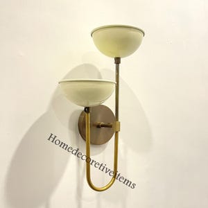 2 lichte wandkandelaars Handgemaakte messing moderne slaapkamer wandlamp licht halverwege de eeuw Koepel lampenkap appliqué lamp ijdelheid wandarmatuur