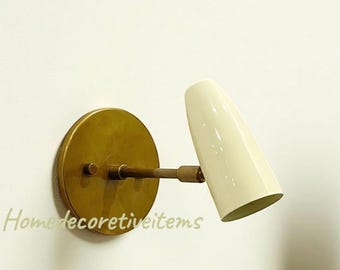 Adjustable Brass Wall Sconce, Mid-Century Modern Lamp