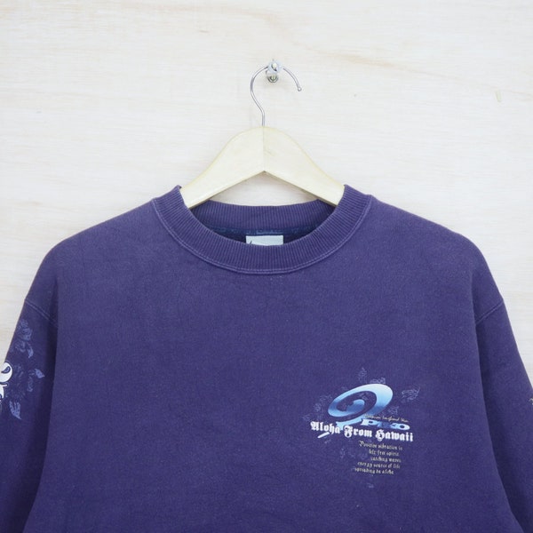 Vintage 90s PIKO Aloha From Hawaii Hawaiian Longboard Wear Big Logo Sweater Sweatshirt Pullover Jumper Surf Brand
