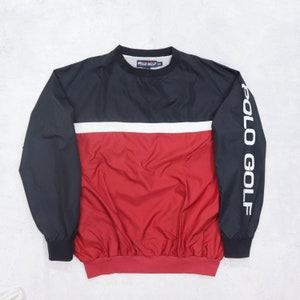 Vintage 90s POLO GOLF By Ralph Lauren Big Logo Spellout Pullover Windbreaker Jacket