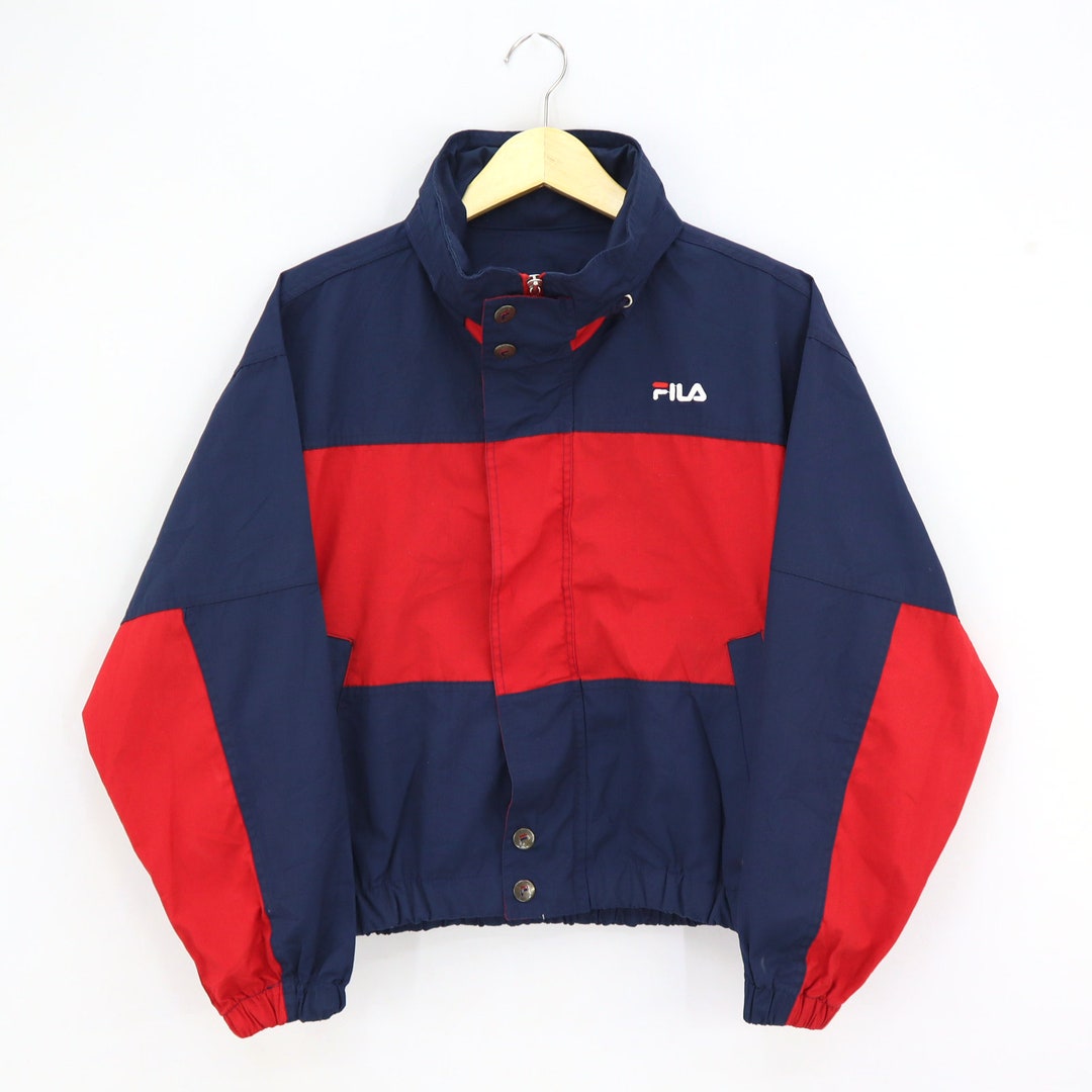 Vintage 90s FILA Multi Color Block Windbreaker Hidden Hoodie - Etsy