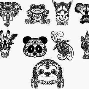 Mandala Animal Bundle for Cricut, CNC, Laser Engraving, Silhouette - SVG