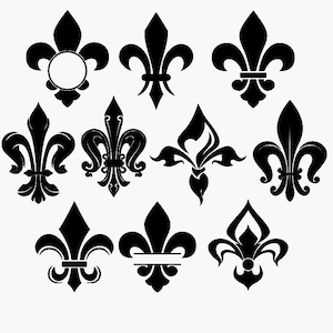 Fleur De Lis Bundle for Laser, CNC, Cricut, Silhouette - SVG & PNG