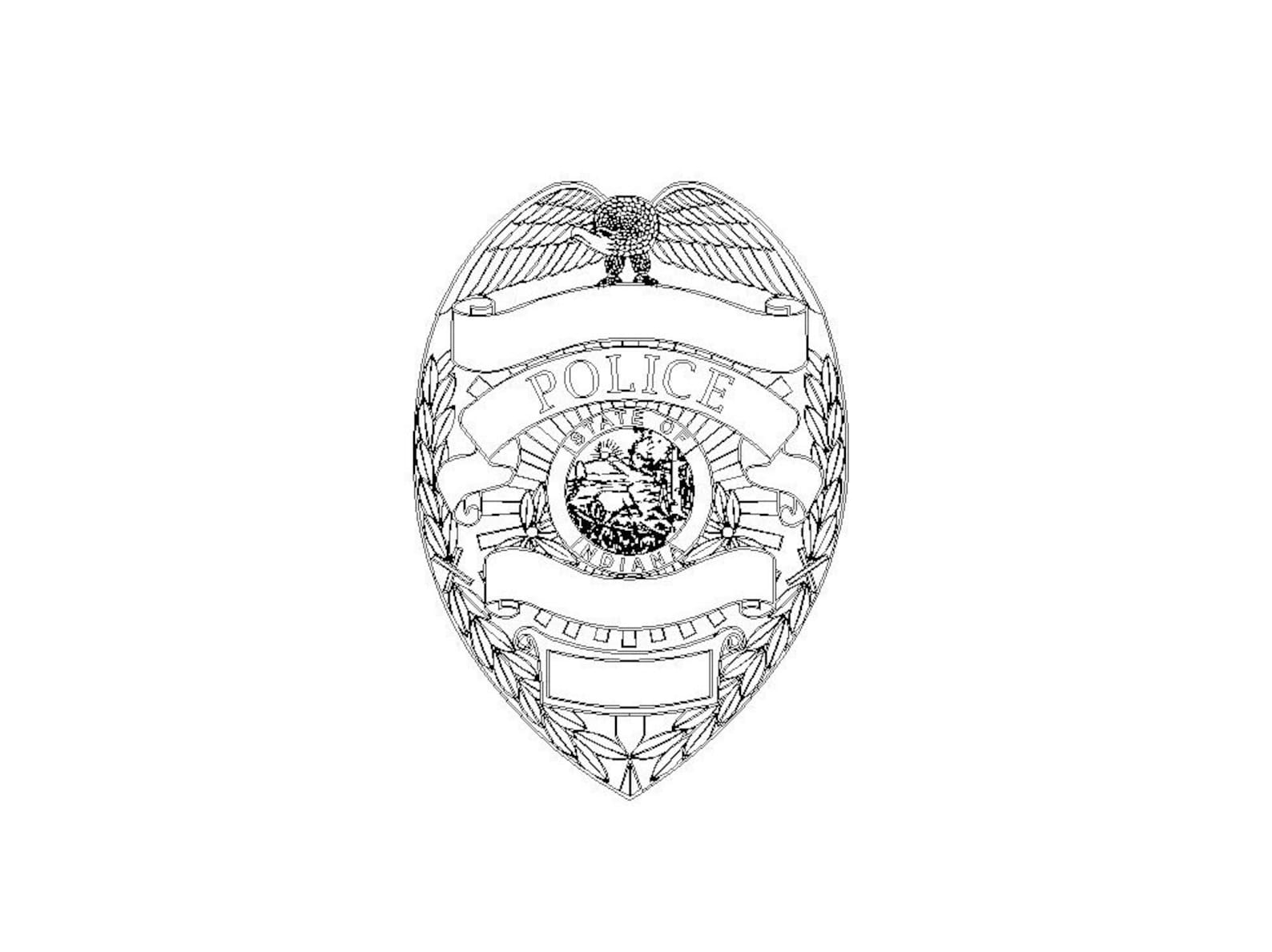 Blank Police Badge & Indiana Police Badge Laser Engraving Cricut