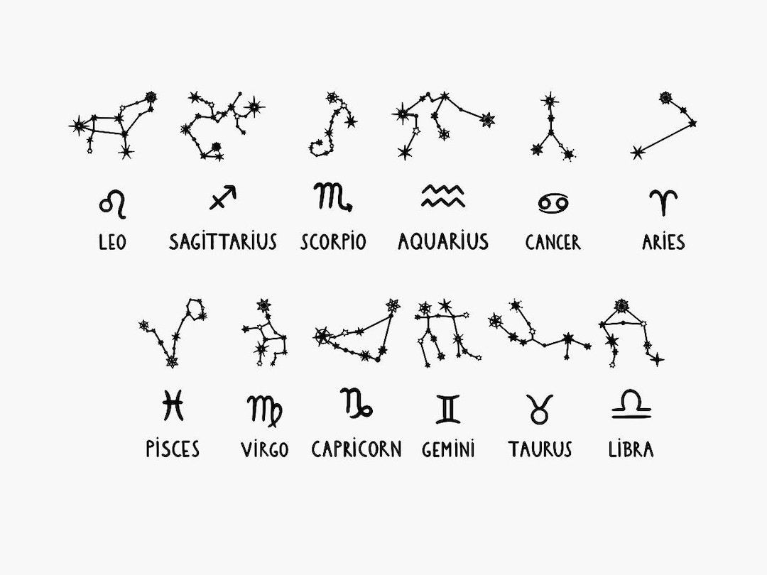Zodiac Birth Sign Bundle - SVG | DXF | PNG | Laser Engraving | Cricut ...