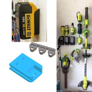 3D Printed Bundle Dewalt, Ryobi and Milwaukee Battery and Tool Mounts - 3D Print STL