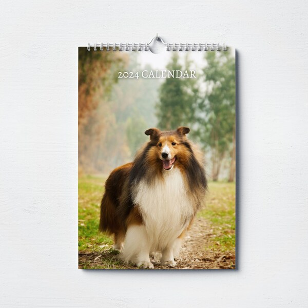 Collie Calendar 2024 | Monthly Wall Calendar, A4 Size | Hanging Calendar | Perfect gift for Collie lovers