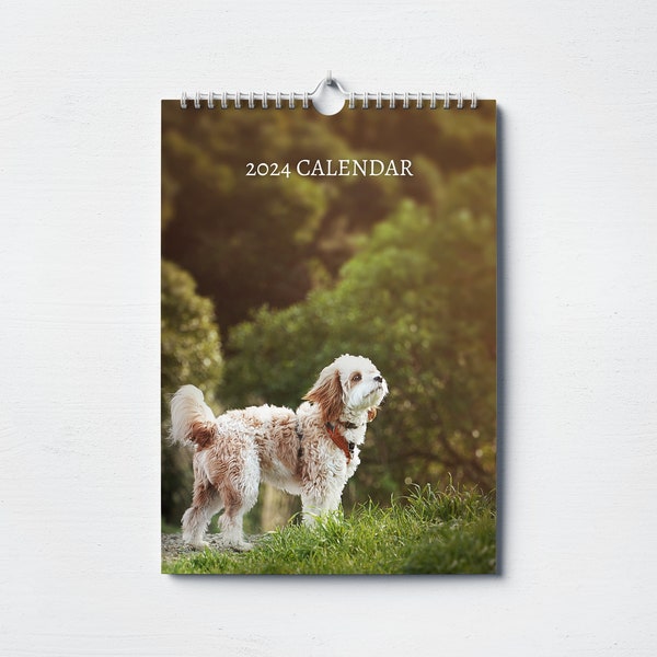 Cavapoo Calendar 2024 | Monthly Wall Calendar, A4 Size | Hanging Calendar | Perfect gift for Cavapoo lovers