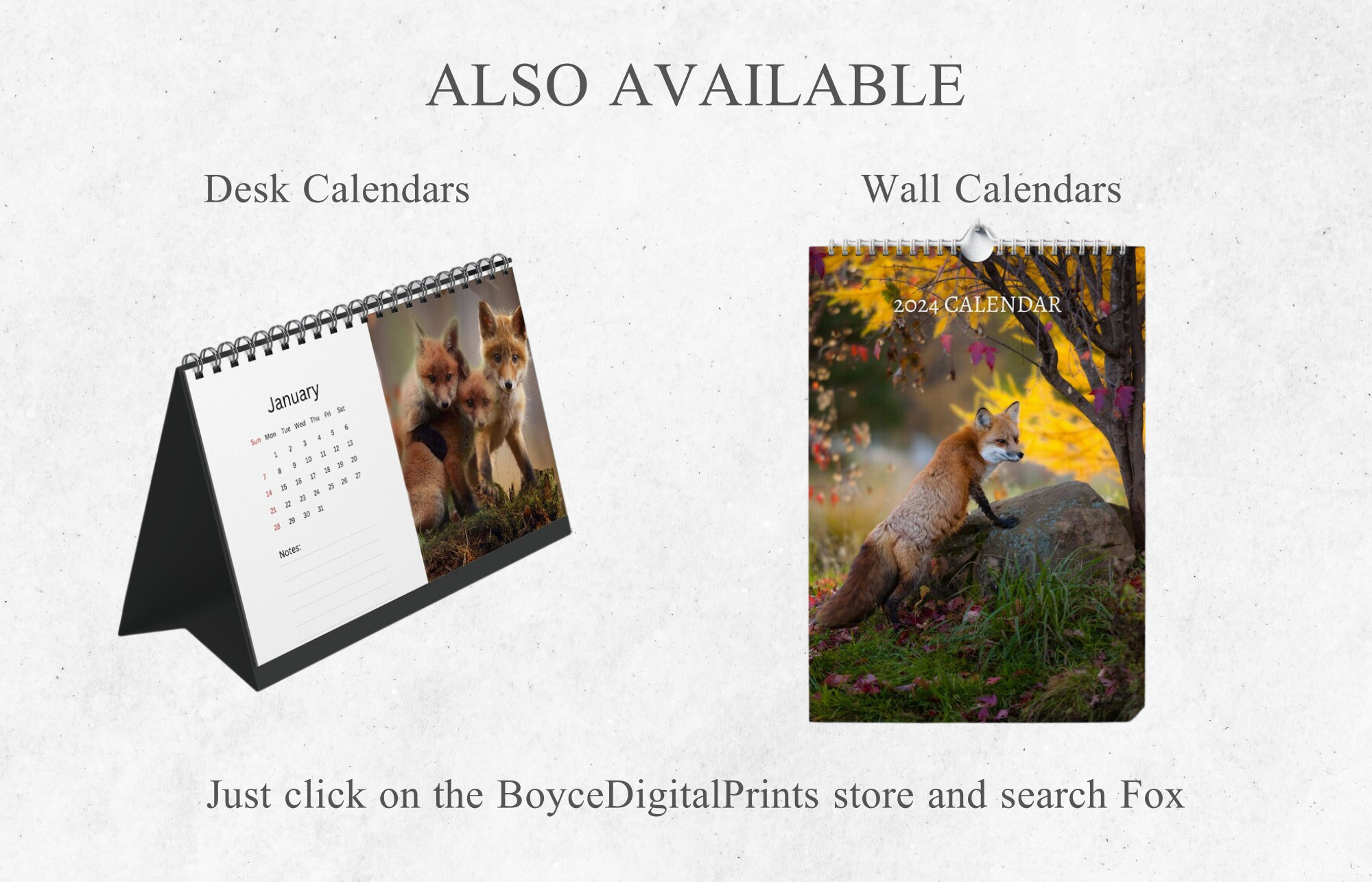Fox Calendar 2024 Mini Desk Calendar Fox Calendar Etsy