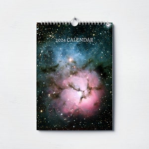 Space Calendar 2024 | Monthly Wall Calendar, A4 | Hanging Calendar | Perfect gift for Space lovers