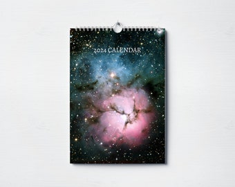 Space Calendar 2024 | Monthly Wall Calendar, A4 | Hanging Calendar | Perfect gift for Space lovers