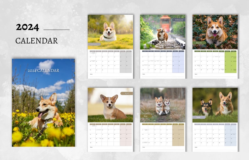 Calendar 2024 Monthly Wall Calendar A4 Size Hanging Etsy