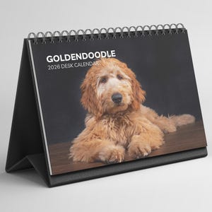 Goldendoodle Desk Calendar 2026-2027: Standing Flip Desktop Calendar with Thick Paper (15.25cm x 22cm - similar to A5)