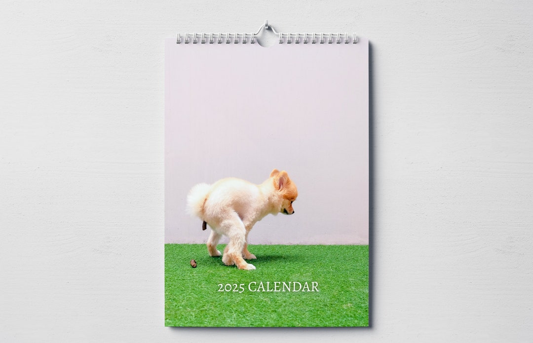 Pooping Dog Calendar 2025 Monthly Wall Calendar With Notes, Hanging A4