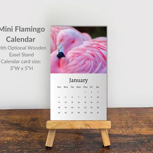 Flamingo Calendar 2026: Mini Desk Calendar, Flamingo Calendar 2026-2027, Perfect gift for stocking fillers and Flamingo lovers