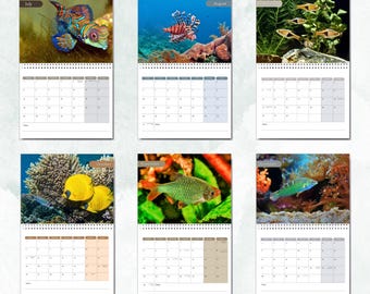 Calendario 2026 Da Parete Con Pesci Tropicali - Formato A4, Mensile, Con Festività E Spazio Per Appunti