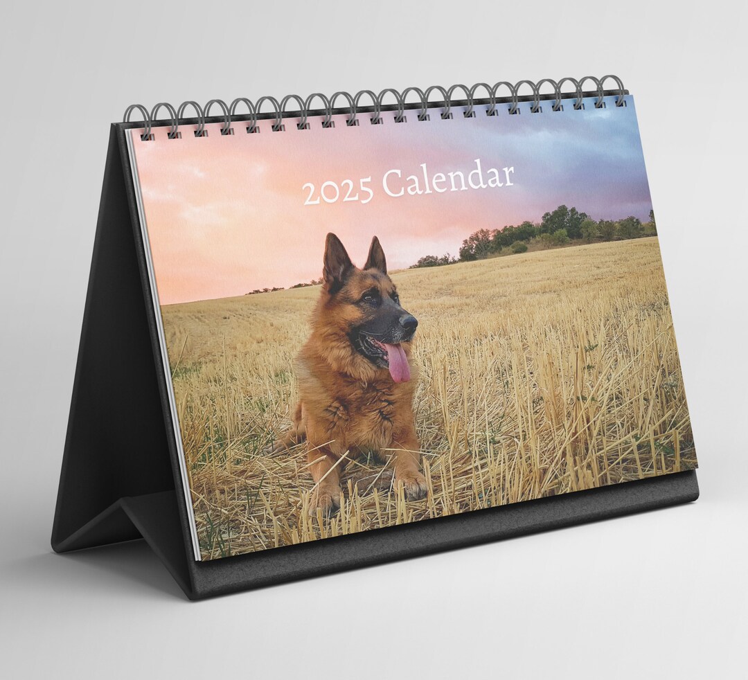 German Shepherd Desk Calendar 20252026 Standing Flip Desktop Calendar