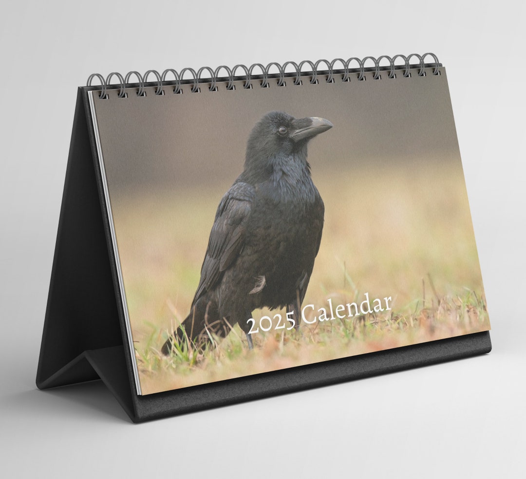 Raven Desk Calendar 20252026 Standing Flip Desktop Calendar With