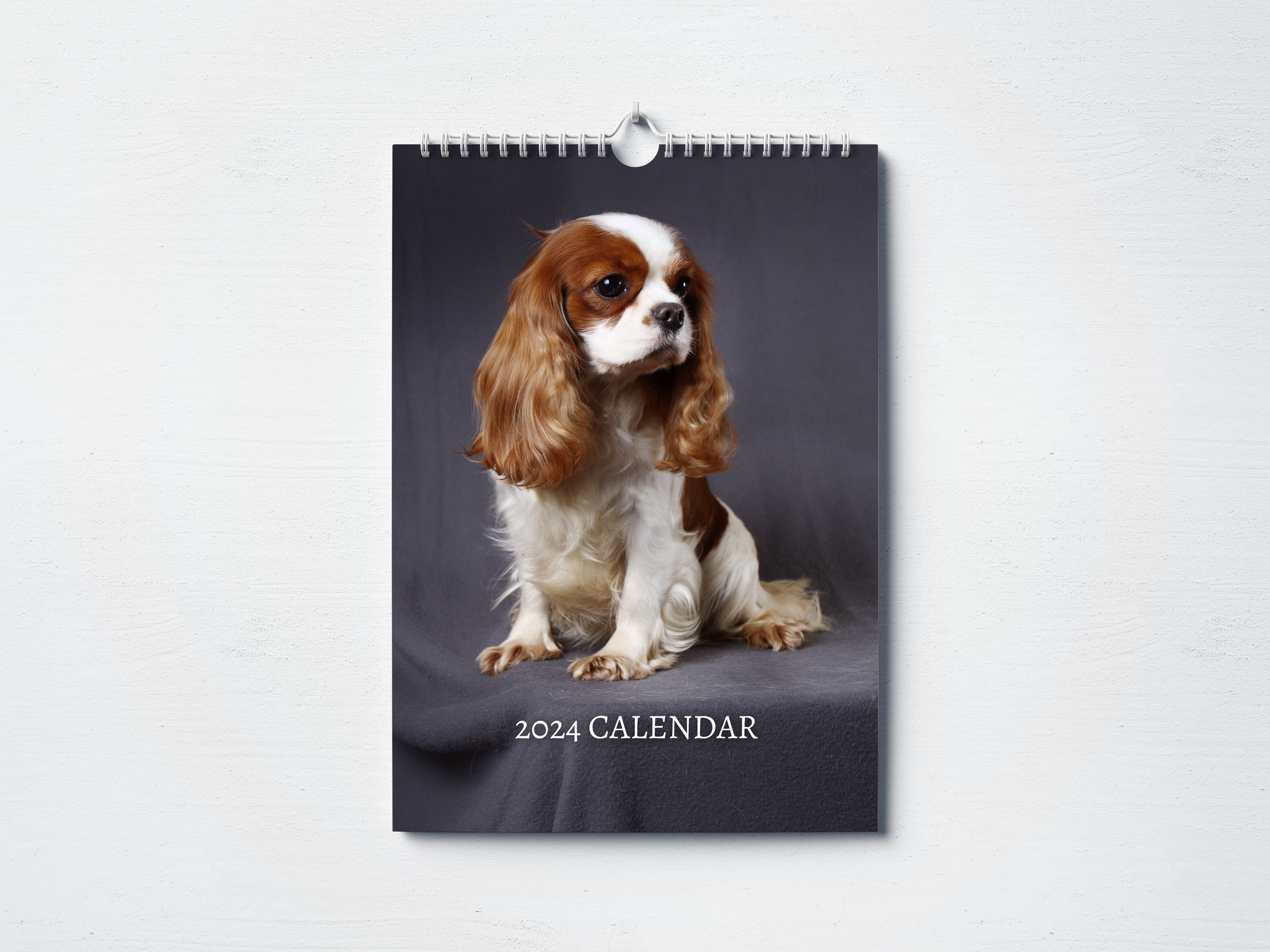 Cavalier King Charles Spaniel Calendar 2024 Monthly Wall Etsy Canada