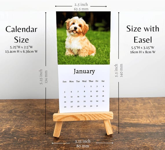 2026 Dog Calendar with Easel 2026 Dog Calendar with Easel