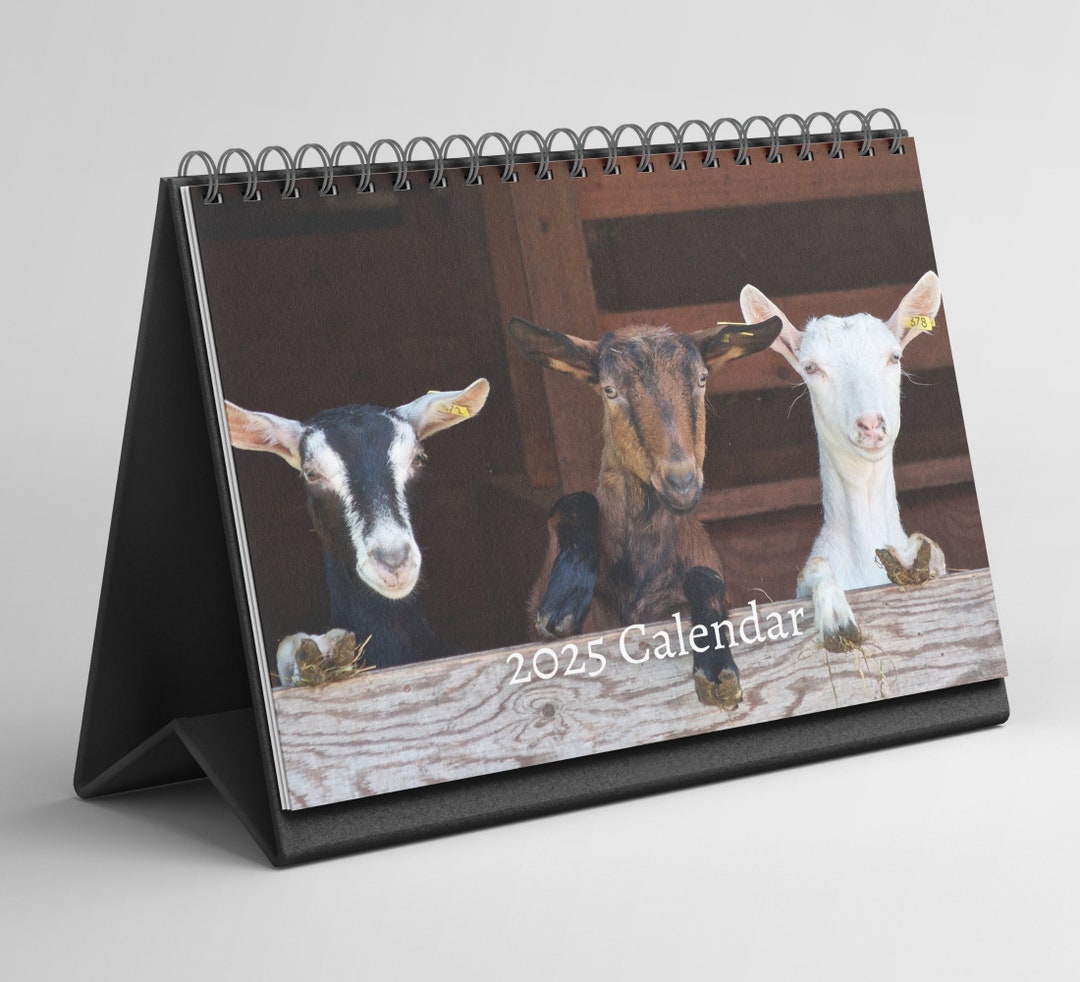 Goat Desk Calendar 20252026 Standing Flip Desktop Calendar With Thick