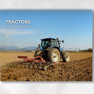 Tractors Calendar 2026: Monthly Wall Calendar with Notes, opens to A3 Size, Includes key dates & holidays