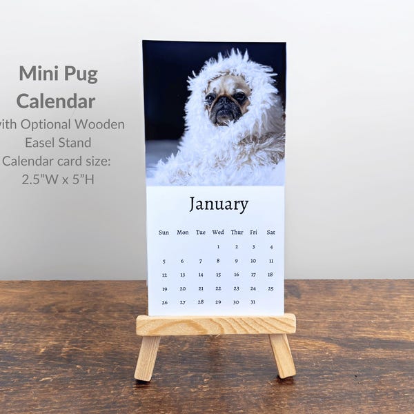 Pug Calendar Etsy