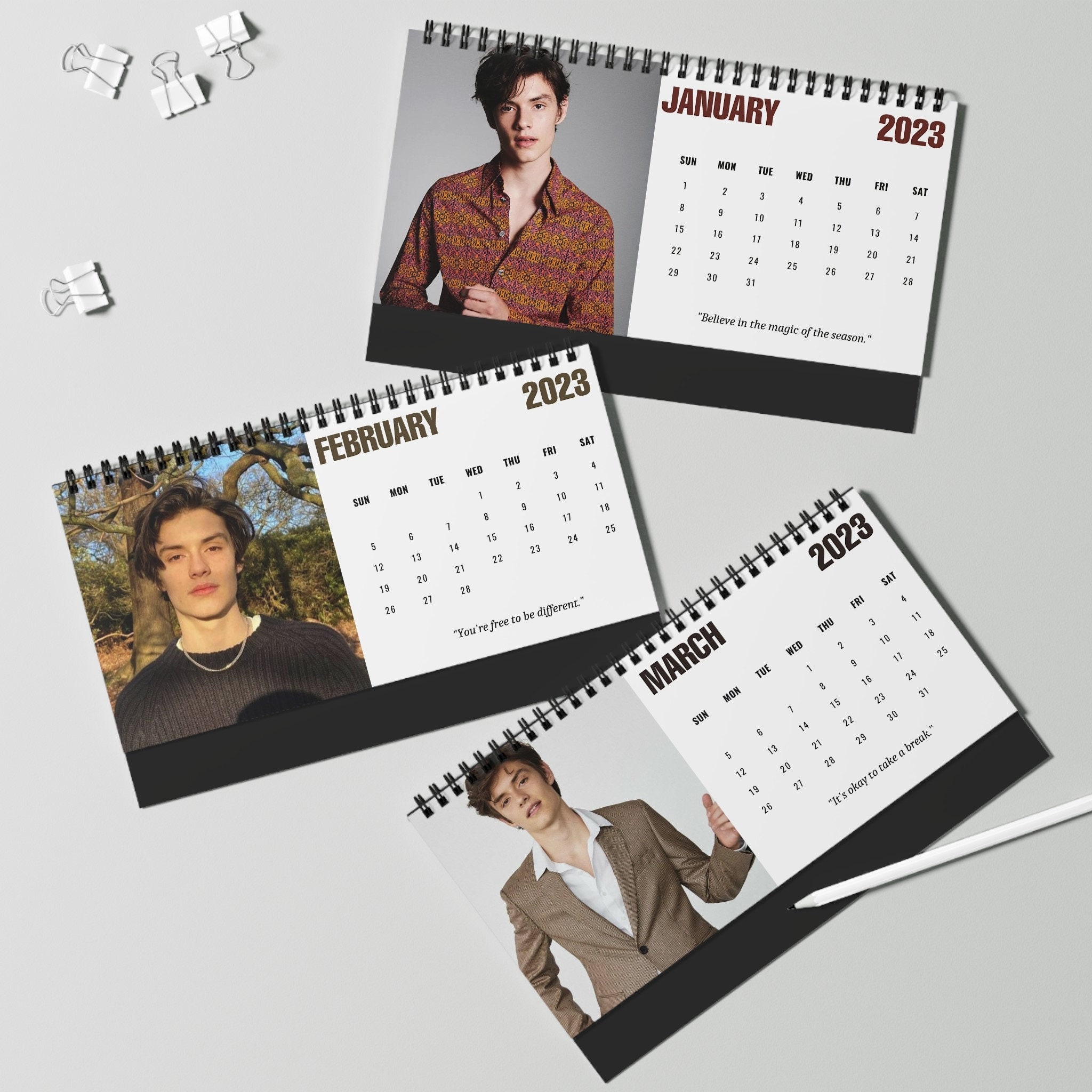 2023 Louis Partridge Calendar Celebrity Calendar Louis Etsy
