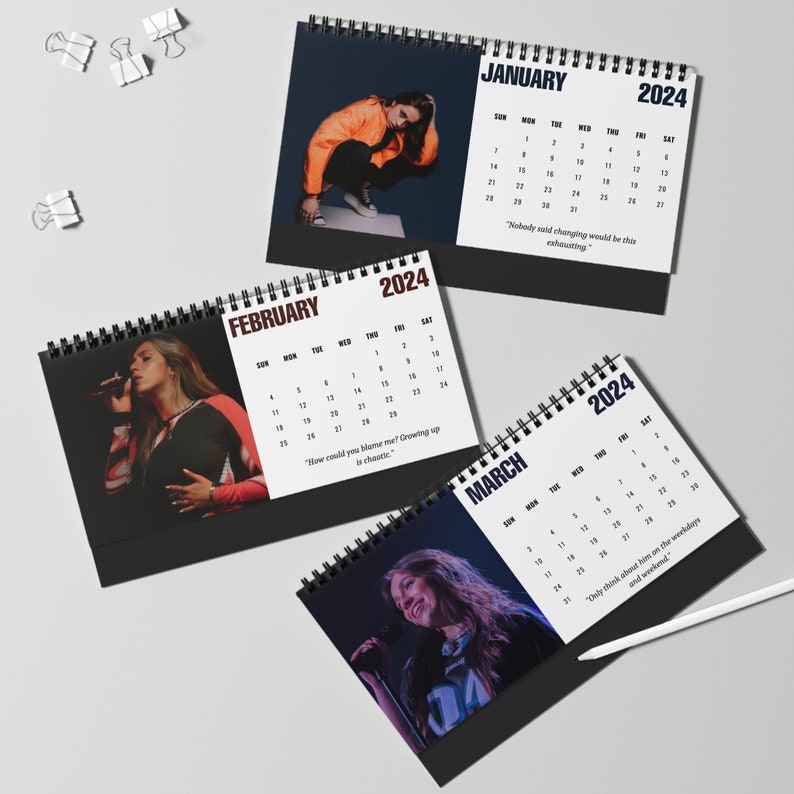 2024 Tate Mcrae Calendar Tate Mcrae Merch Pop Culture Desk Calendar