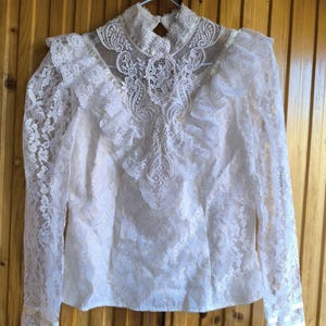 Vintage Gunne Sax Lace Blouse: Romantic Prairie Victorian Top